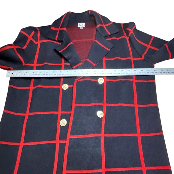 ANNE KLEIN Long Line Open Front Coatigan Cardigan Sweater Blazer Button Detail - Picture 6 of 10